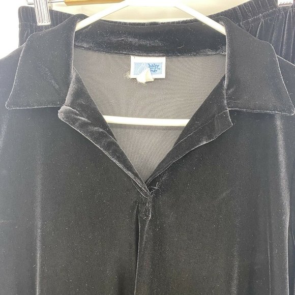 Vintage Baby & Me Black Velvet Two Piece Maternity Set Womens Sz Medium - Picture 3 of 9